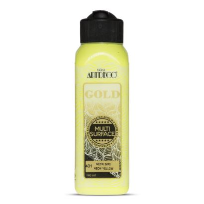 Artdeco Gold Multi-Surface Neon Akrilik Boya 140ml Neon Sarı