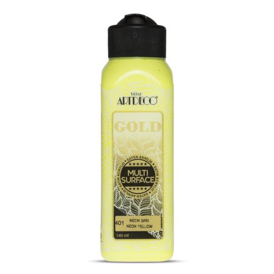 Artdeco Gold Multi-Surface Neon Akrilik Boya 140ml Neon Sarı