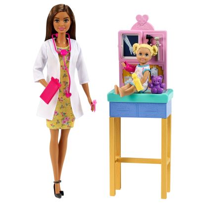 Barbie ve Meslekleri Oyun Setleri Kumral Çocuk Doktoru