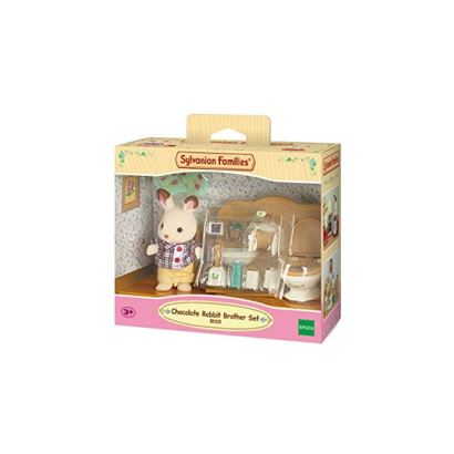 Sylvanian Families Çikolata Kulaklı Tavşan Erkek Kardeş ve Tuvalet