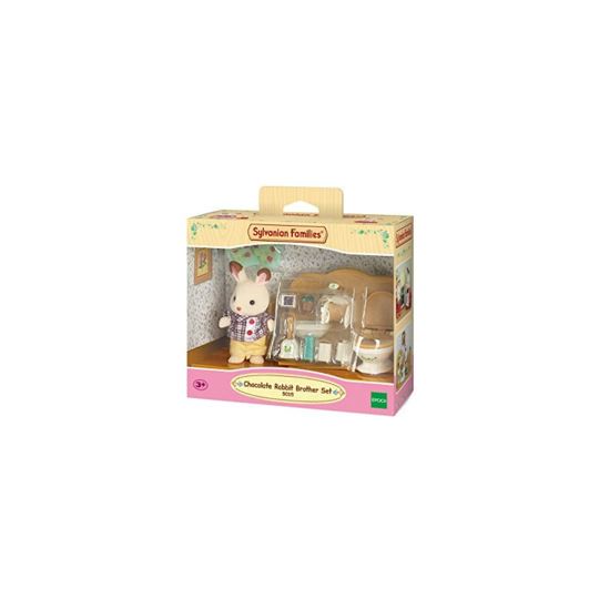 Sylvanian Families Çikolata Kulaklı Tavşan Erkek Kardeş ve Tuvalet