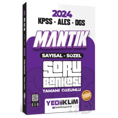 Yediiklim /   Kpss Ales Dgs 2024 Mantık (say.söz) Soru Bankası