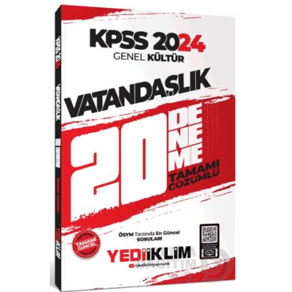 Yediiklim /   Vatandaşlık Kpss 2024 Gkültür 20 Deneme